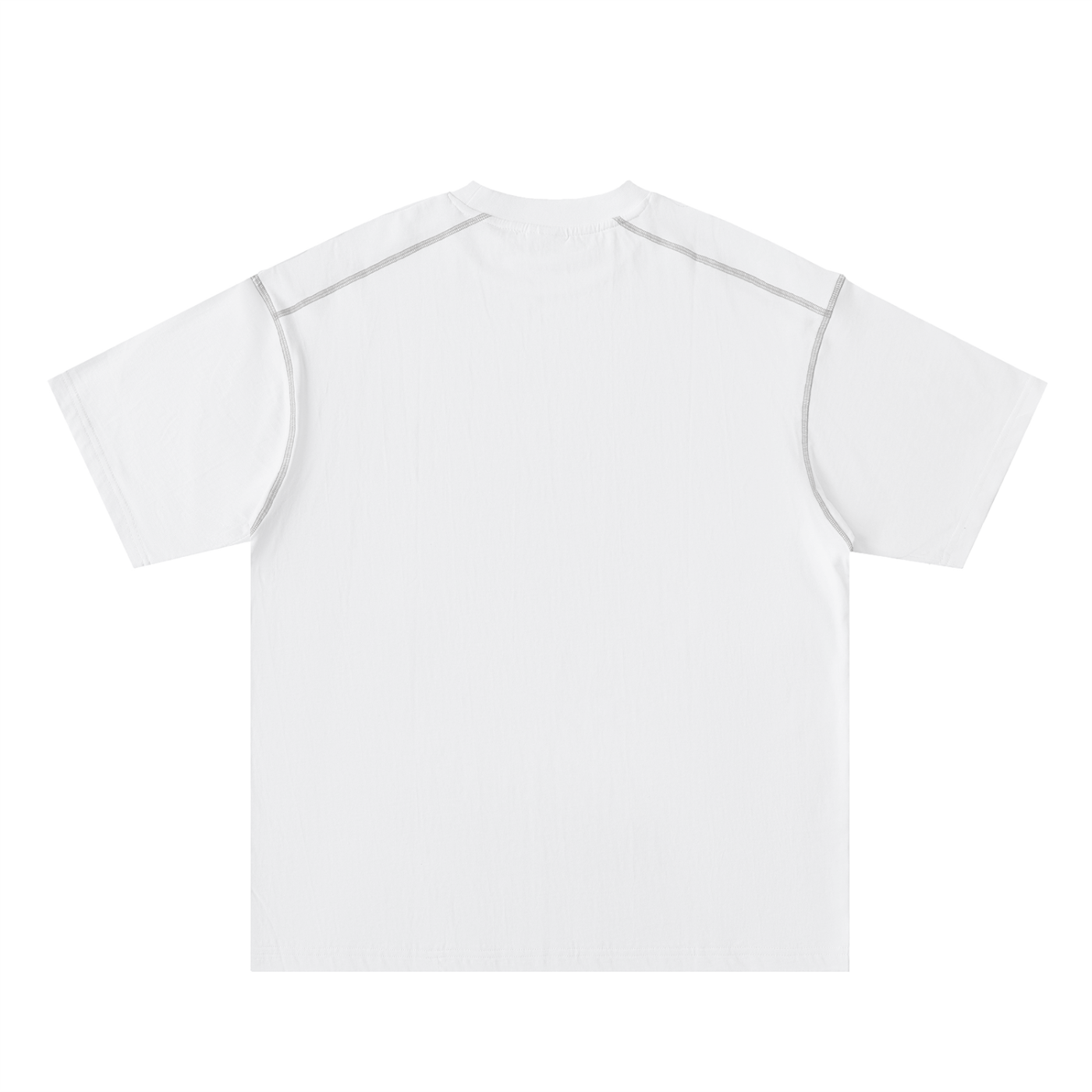 Oversized Contrast-Stitched Graphic Cotton Tee