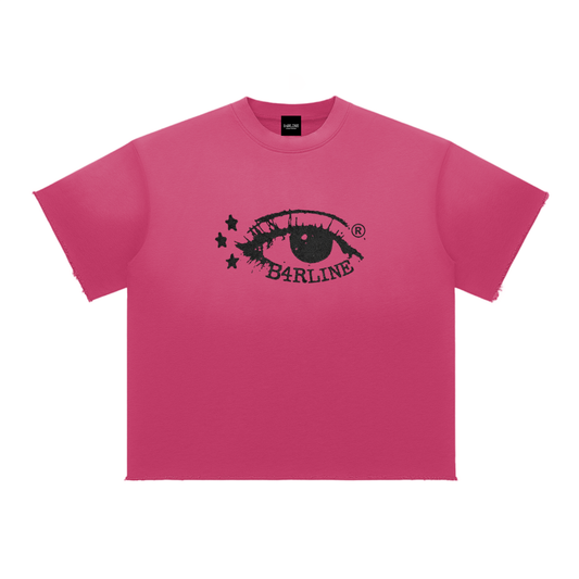 Sun Fade Raw Edge T-Shirt "eye graphic"