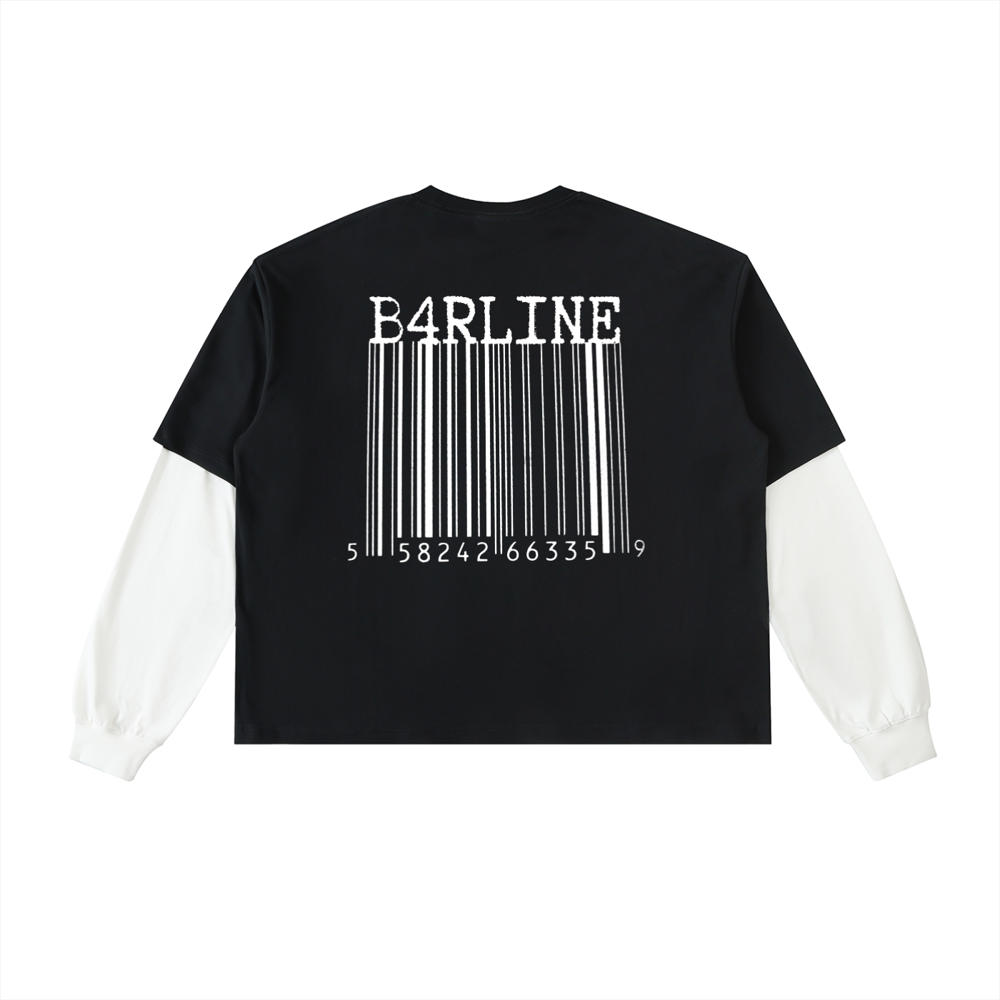 B4RLINE Layered Sleeve Cotton shirt