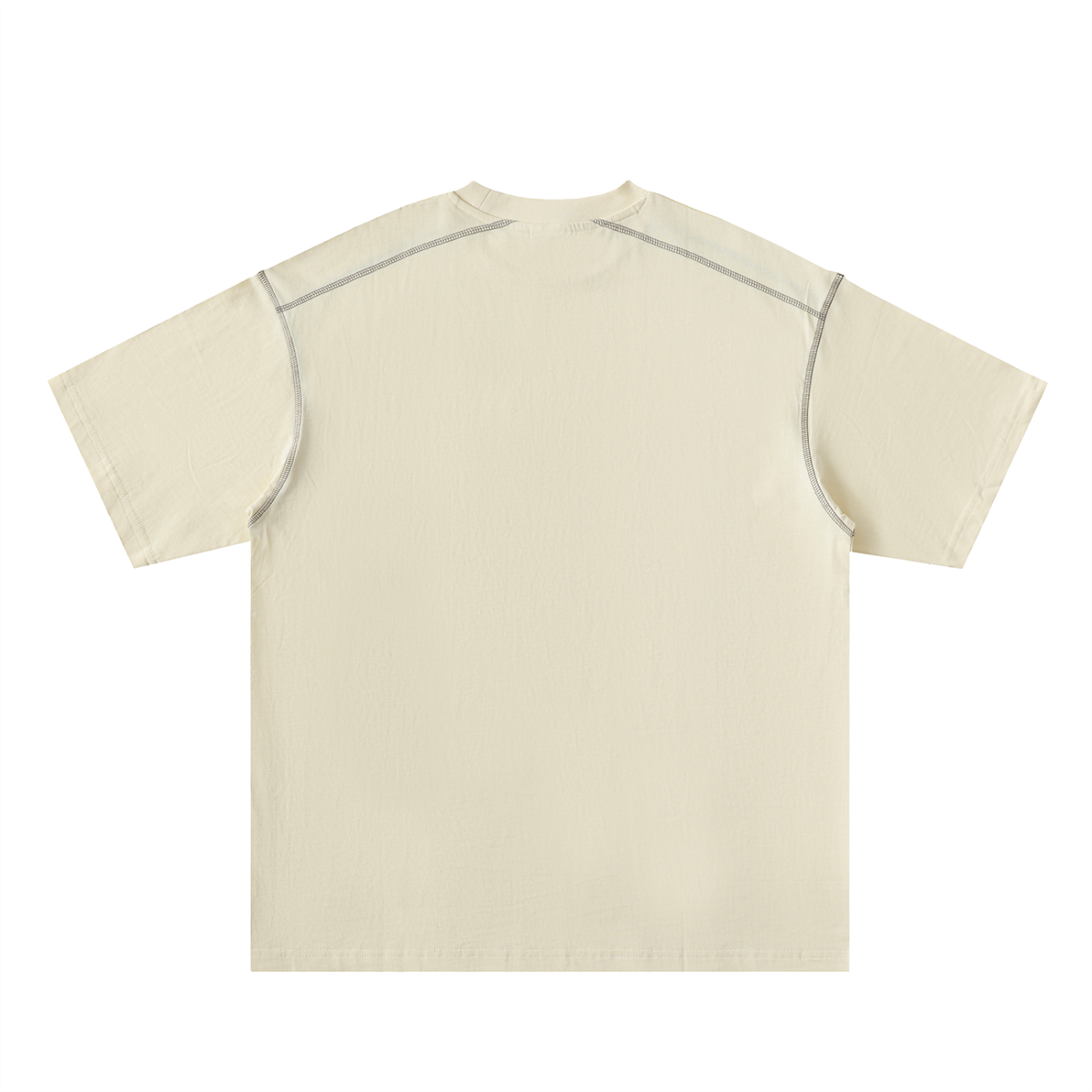 Oversized Contrast-Stitched Graphic Cotton Tee