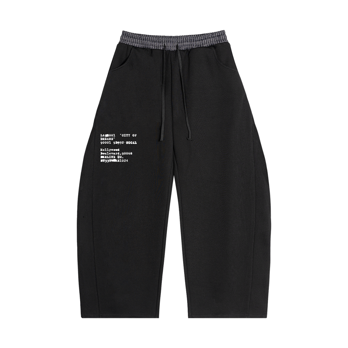 Plaid Waistband Barrel Sweatpants