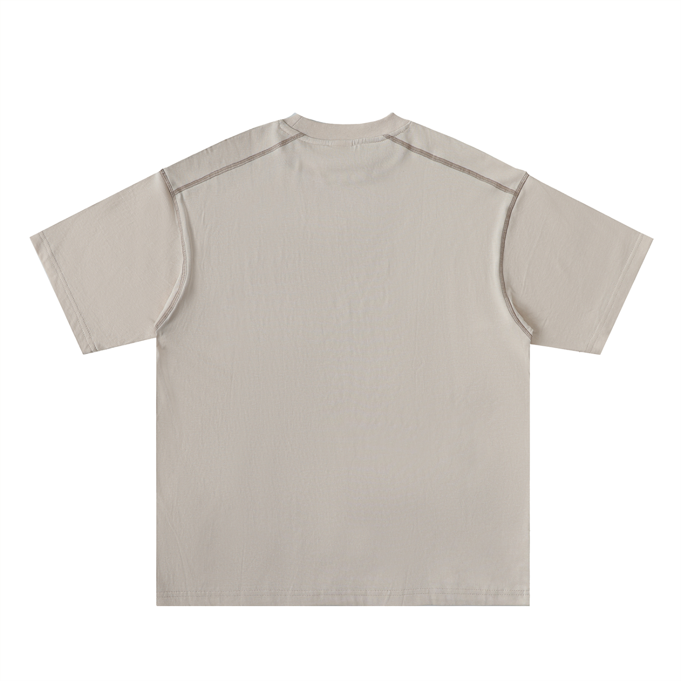 Oversized Contrast-Stitched Graphic Cotton Tee