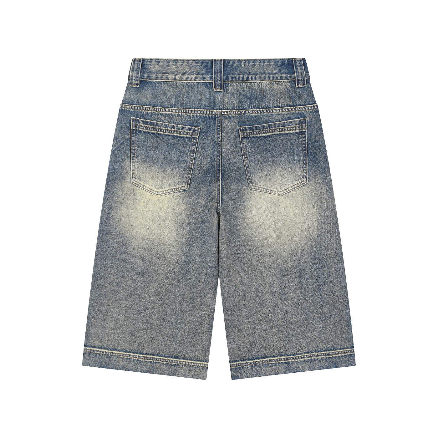 Vintage Wash Baggy Denim Shorts "P***y"
