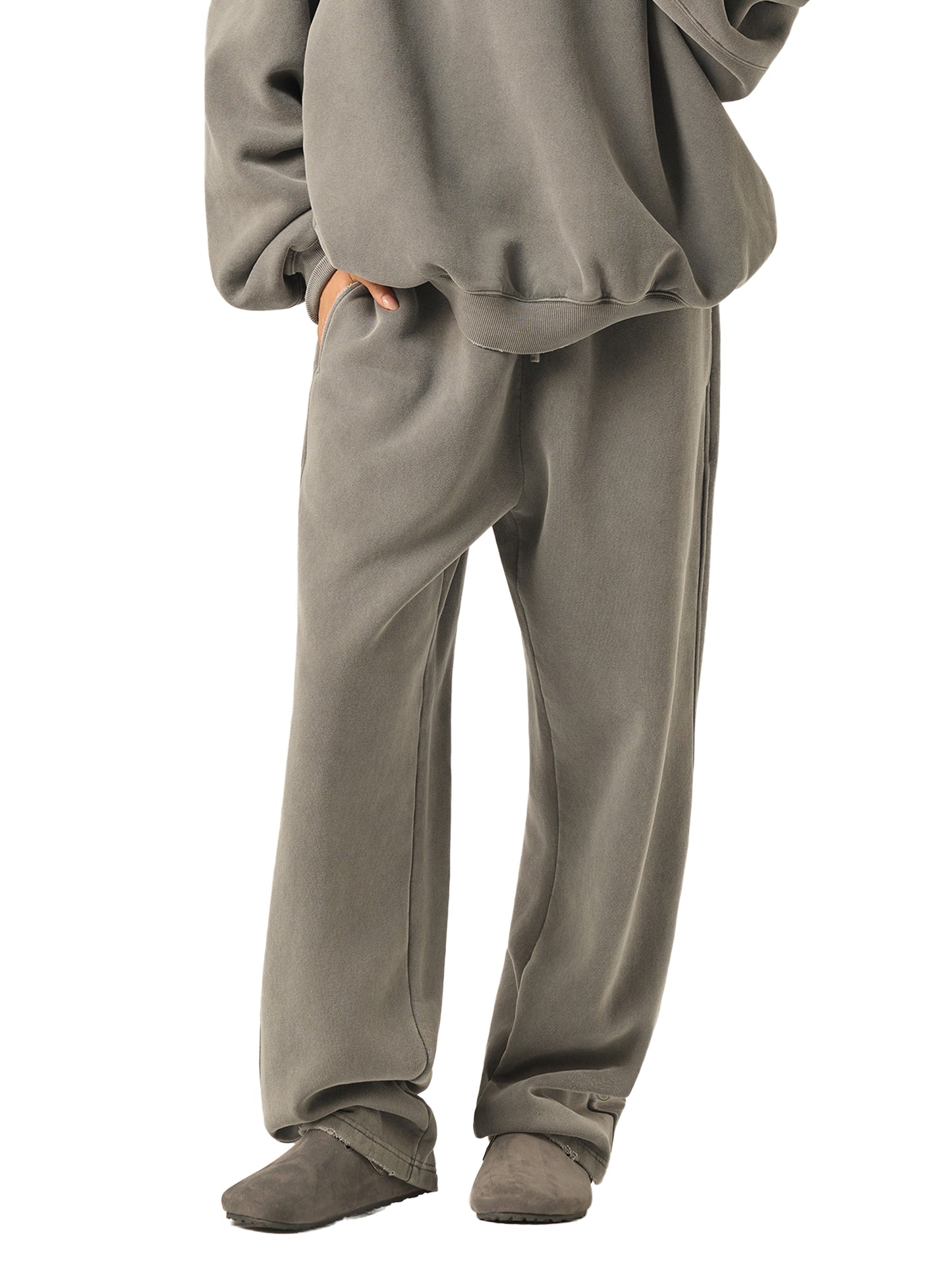 Frayed Enzyme Washed "4" Sweatpants