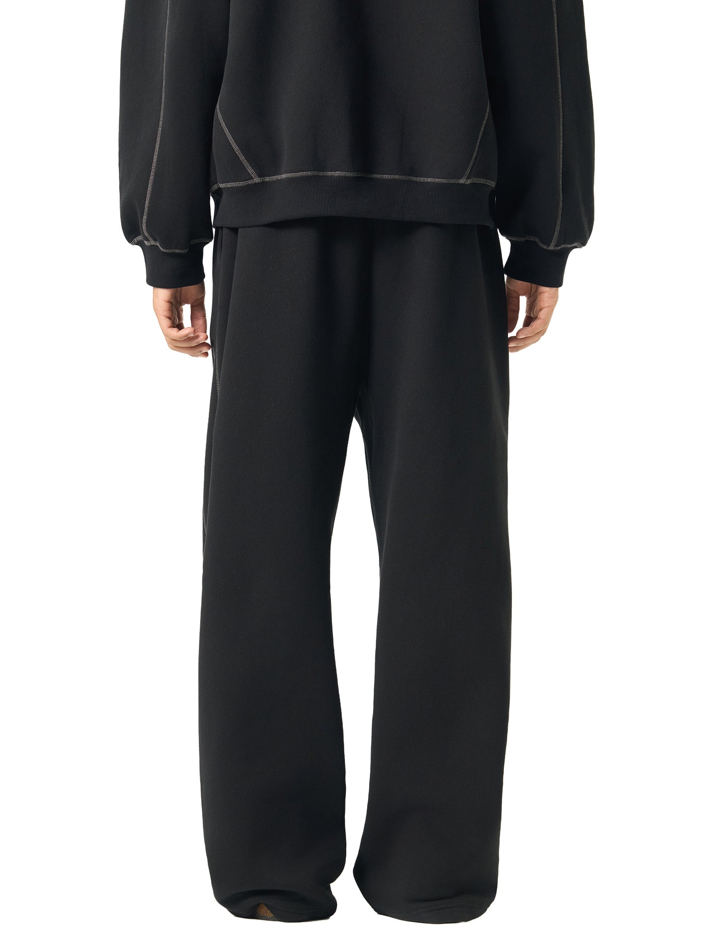 [R] Contrast-Stitched Fleece Sweatpants