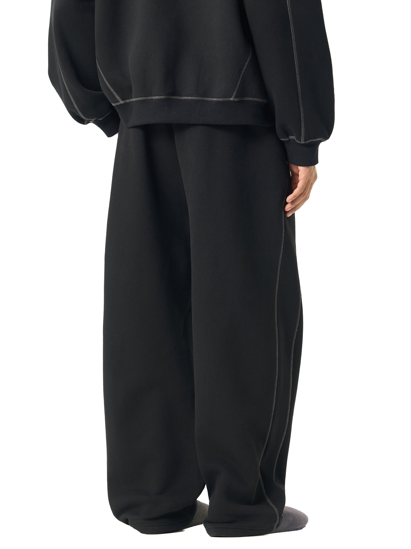[R] Contrast-Stitched Fleece Sweatpants