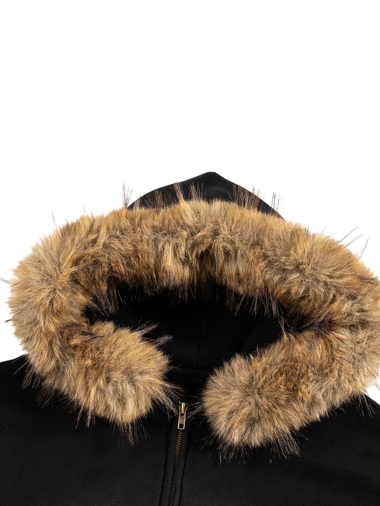 B4RLINE Sun Fade Boxy Detachable Fur Hoodie