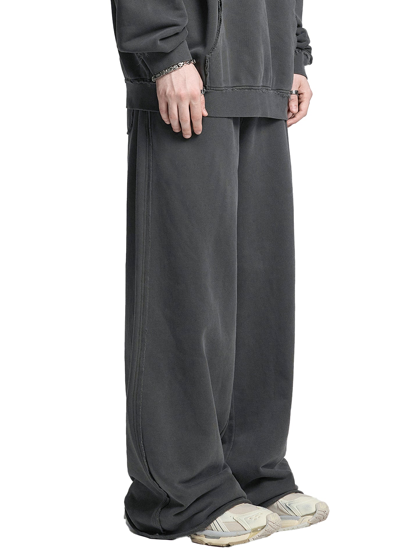 420GSM Snow Washed Designer Raw Edge Sweatpants