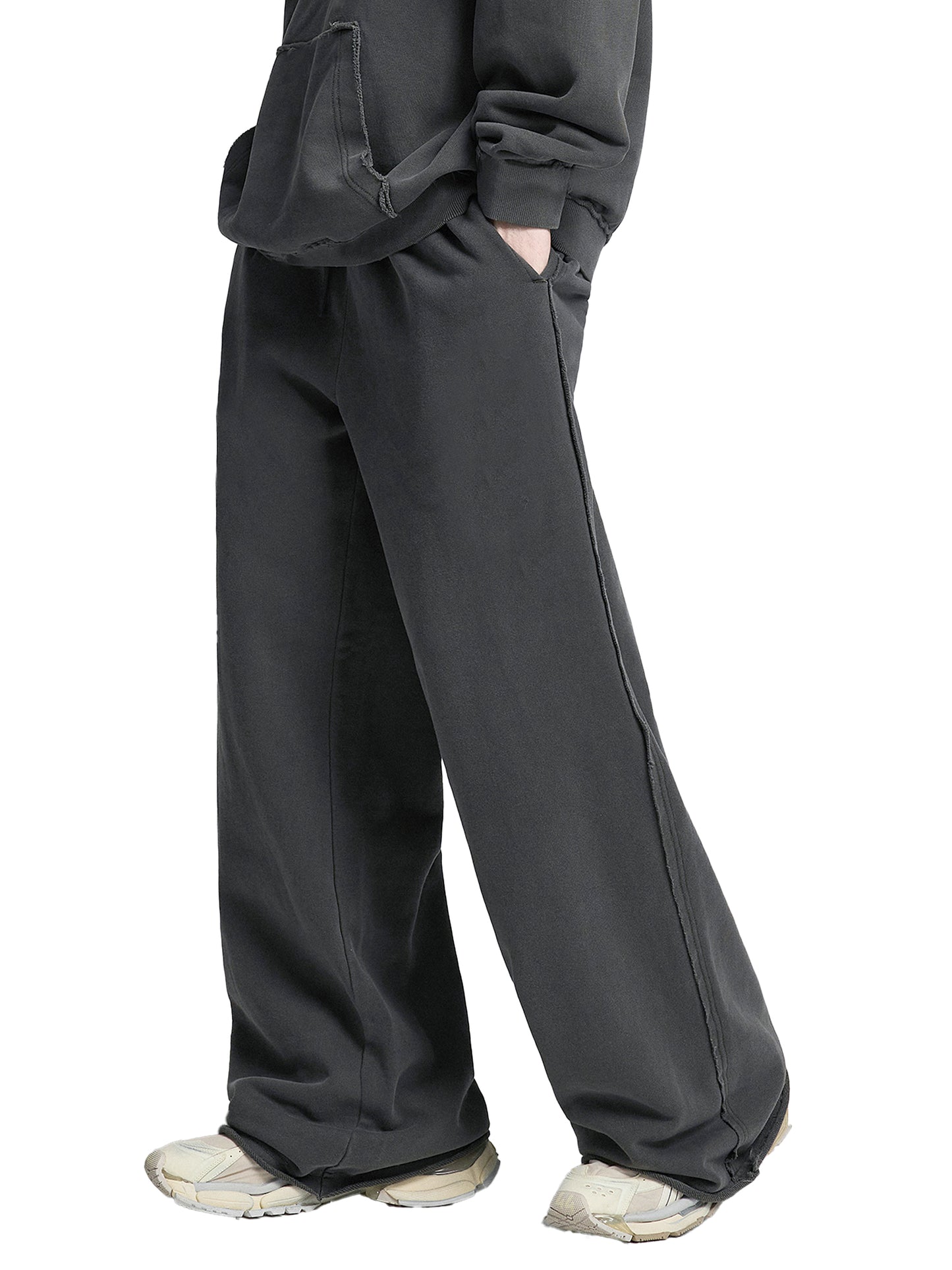 420GSM Snow Washed Designer Raw Edge Sweatpants